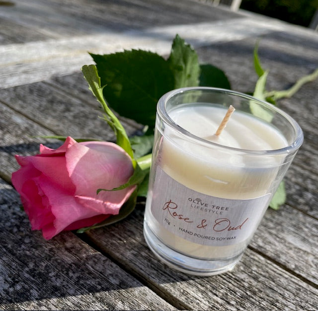 Small Rose & Oud Candle